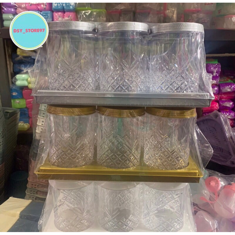 toples drat 6pcs free nampan / toples clover isi 6 plus nampan / toples kue lebaran