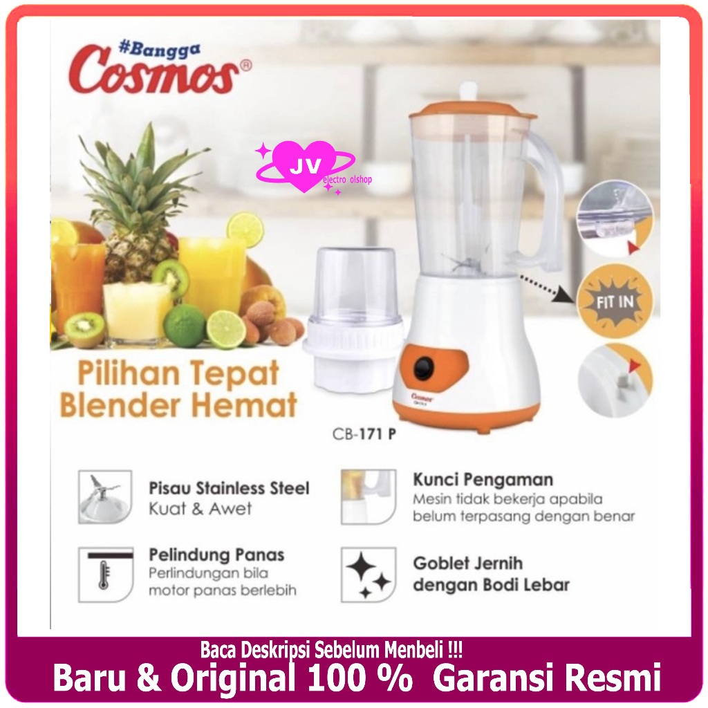 Blender Cosmos CB171P 1Liter / Belender Comos 2in1 Gelas Plastik