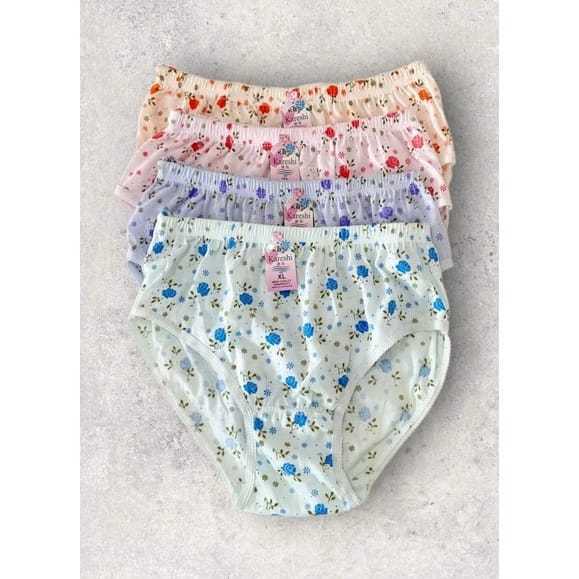 12 Pcs CD Celana Dalam Wanita Katun Motif Bunga Cantik