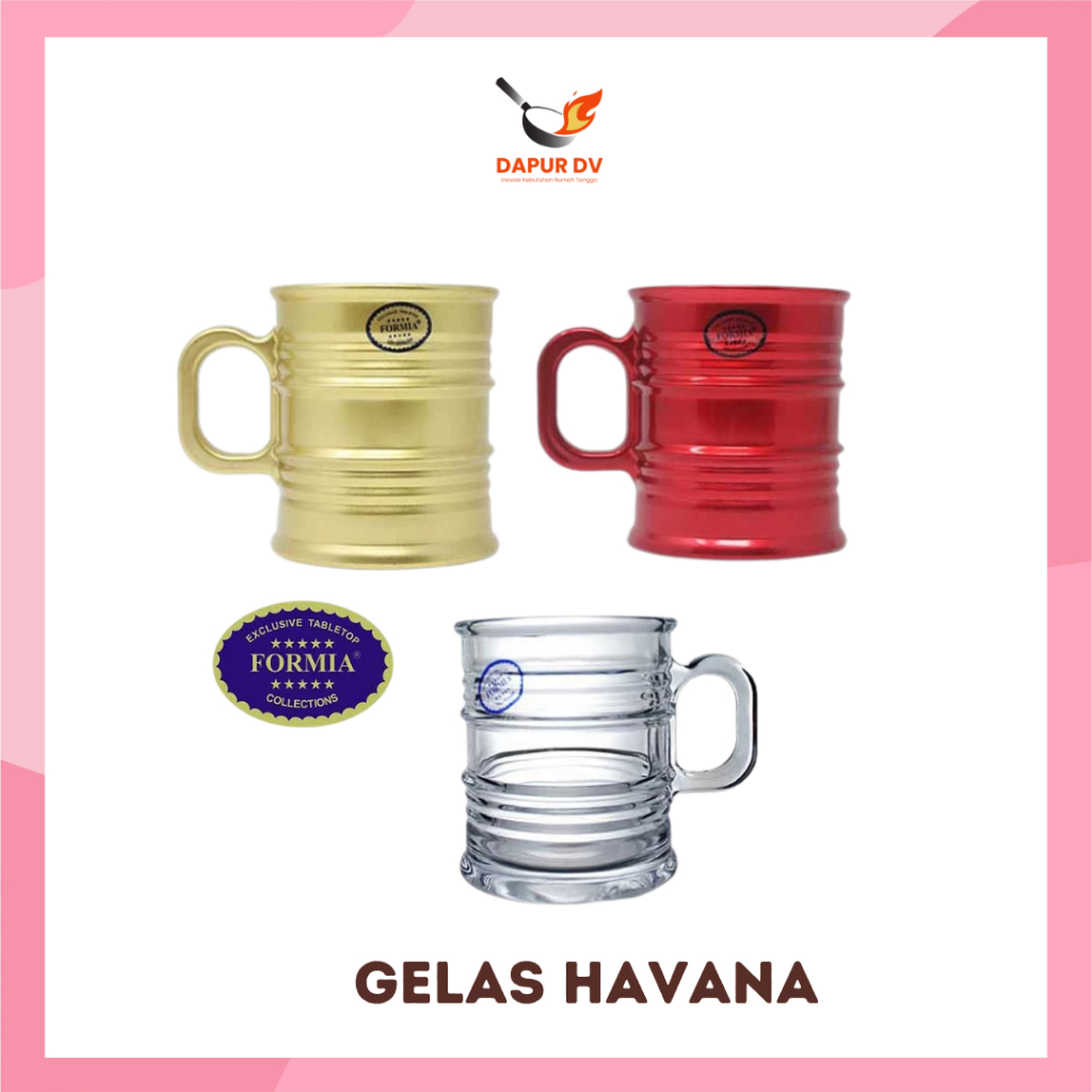 Gelas Minum Bertangkai Havana Mug 290ml Formia Gelas Kecil Premium