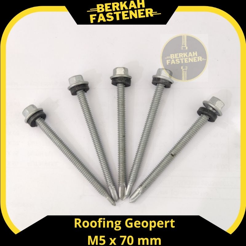 Sekrup Roofing Anti Karat M5 x 70 mm