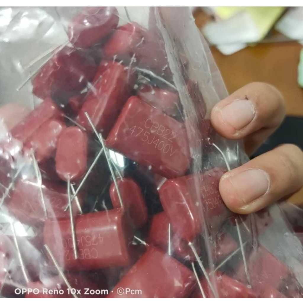 RD1043 milar 475 400v 475j 475 4.7uf 4,7uf 4.7 4,7 uf mikro 400volt 400 volt by PCM LTC GLODOK