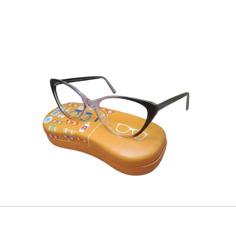 kacamata 1052 kacamata cat eye wanita frame hitam ungu