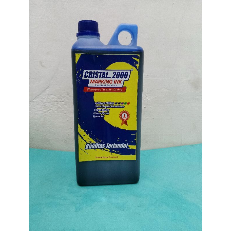 

Tinta Spidol Cristal 2000 Marking ink warna Biru permanent 1000cc tahan air