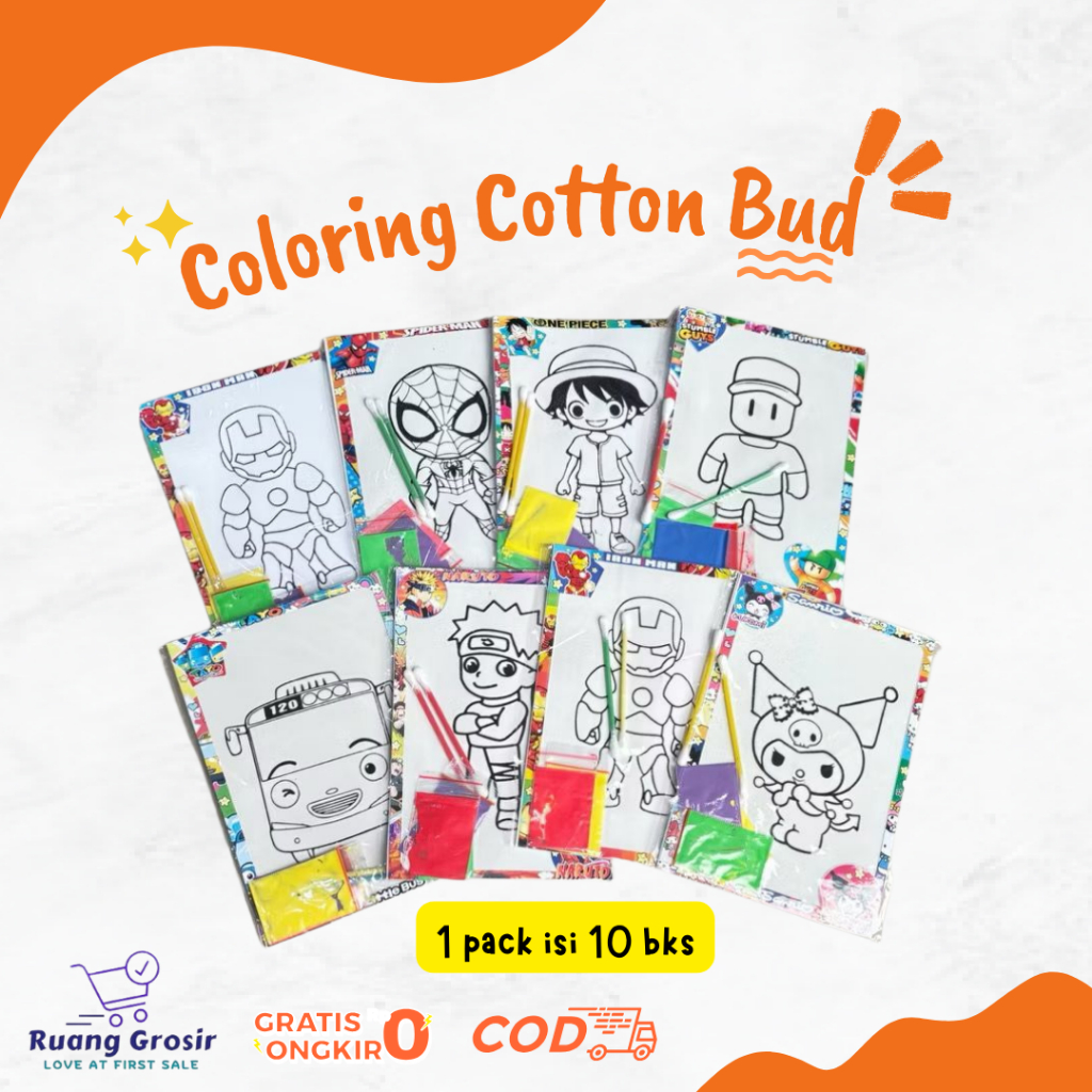 

Coloring Cotton Bud Anak cat Air isi 10 pcs