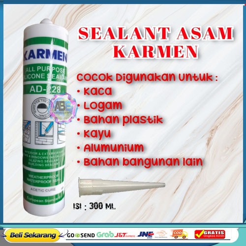 KARMEN Silicone Sealant Botol Lem Kaca Aquarium AD-228 Silikon Perekat Tape HARGA PROMO