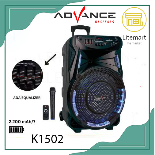 ADVANCE SPEAKER PORTABLE 15" K1502 1MIC / K1502 2MIC