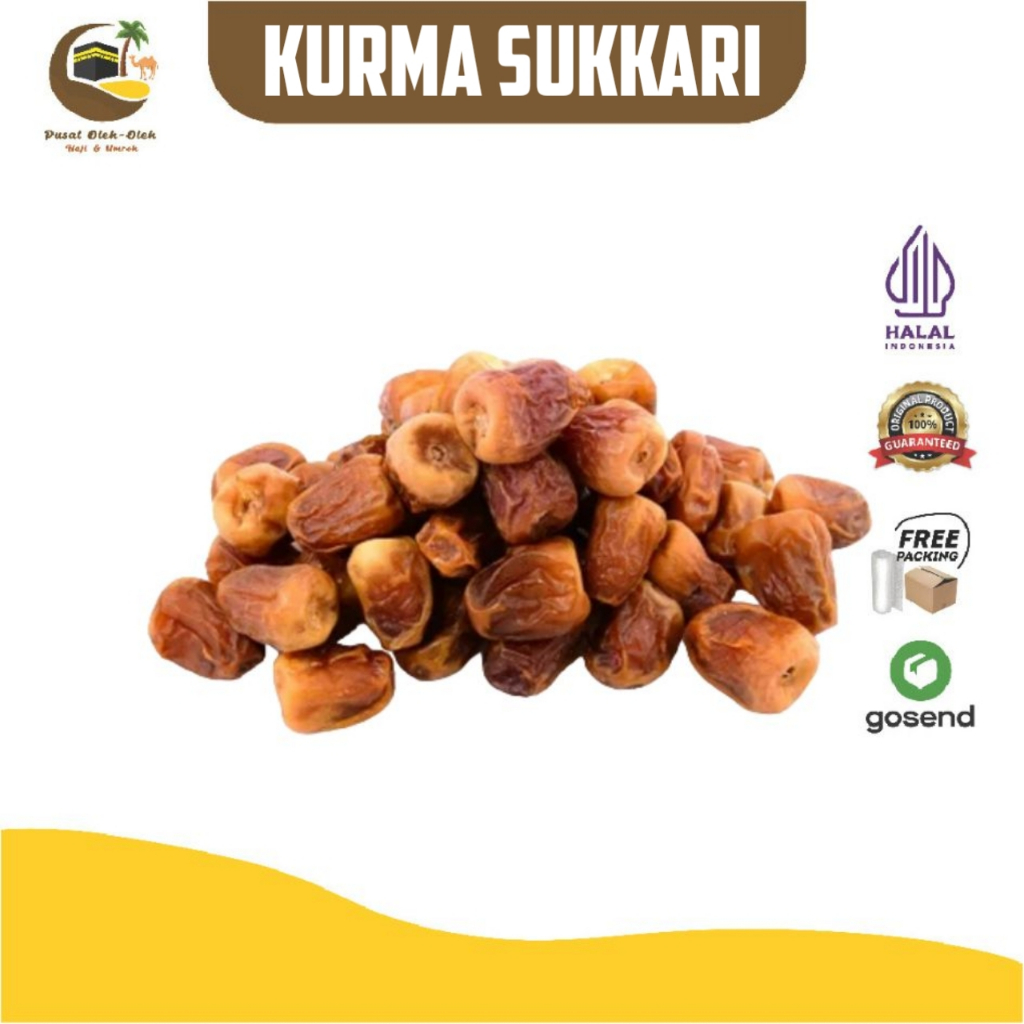 

Kurma Sukkari Premium untuk Suplemen Kesehatan Oleh Oleh Haji dan Umroh bisa 1KG / perGram