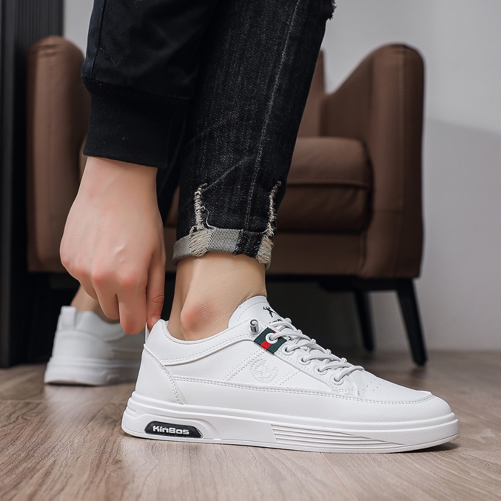 BestPromo Kinbos Sepatu Kets Pria Sneakers Kulit Pu Leather Tali Mati Trendy Comfy Casual - Kbs715