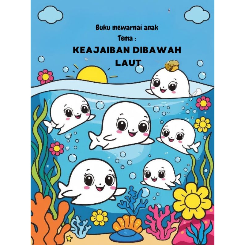 

Buku mewarnai tema keajaiban di bawah Laut ukuran A5 20 lembar,kertas tebal