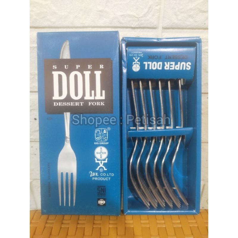 Garpu Makan Stainless Steel SUPER DOLL Kig 401 / Garpu Makan Dool 6pcs / Garpu Makan Premium / Garpu