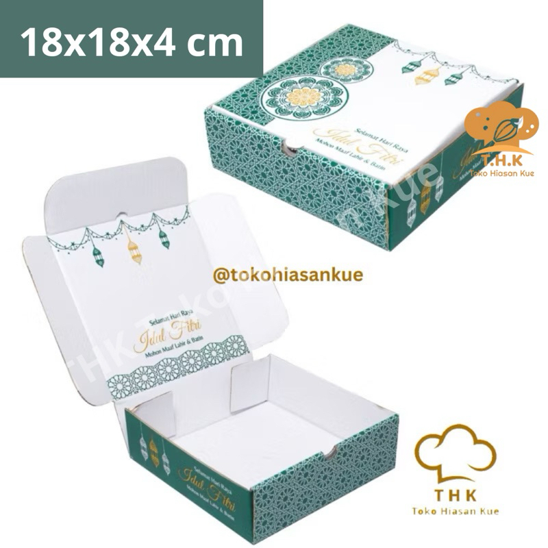 

(1pcs) Box Hampers Parcel Lebaran Idul Fitri Hijau 18x18x4cm