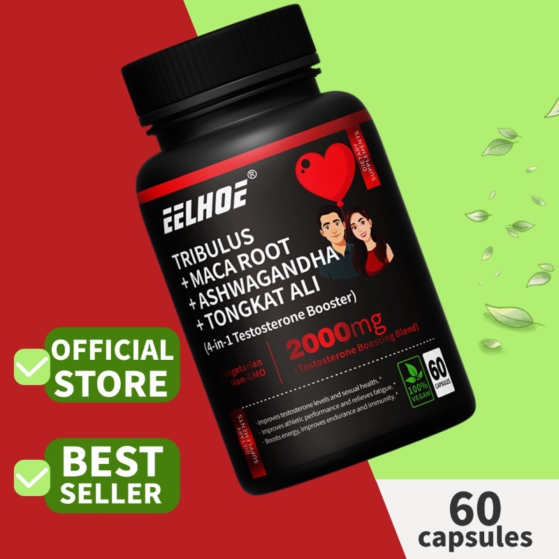 Tribulus Terrestris, Maca Root, Ashwagandha dan Tongkat Ali untuk meningkatkan vitalitas, kekuatan d