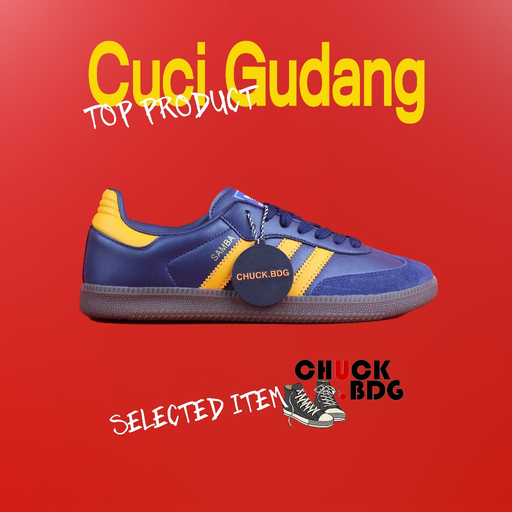 CUCI GUDANG Sneakers Adidas Samba Wales Bonner Collegiate Navy Cream White Yellow 100% Original