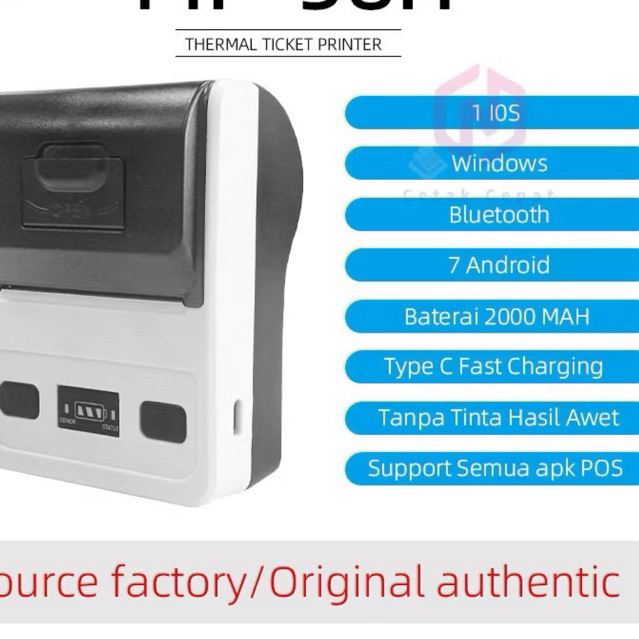 Printer Thermal printer USB Bluetooth Portable mini baterai ppob kasir