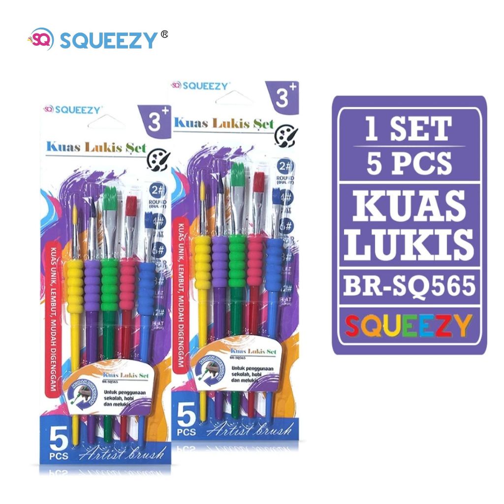 

Kuas Squeezy BR-SQ565 Brush Set 5pc