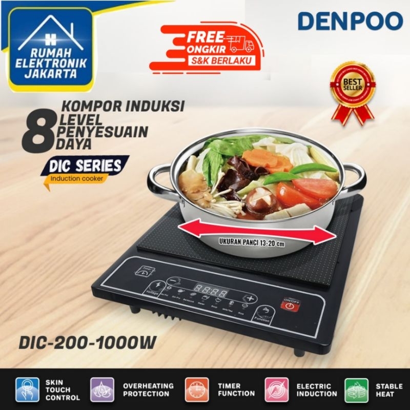 Kompor Listrik Denpoo Kompor Induksi DIC 200-1000