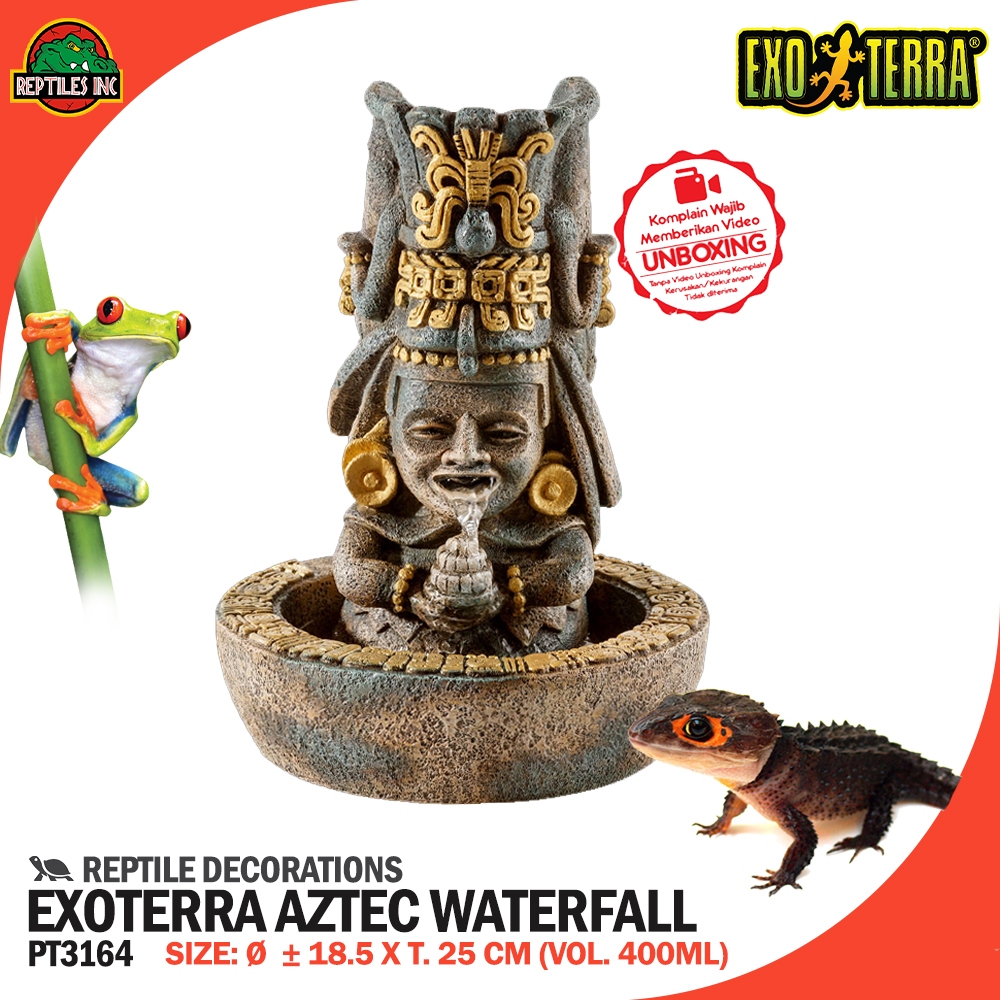 Exoterra Aztec Waterfall / Dekorasi Hiasan Kandang Terrarium Paludarium Hewan Reptil Kura Kura Sulca