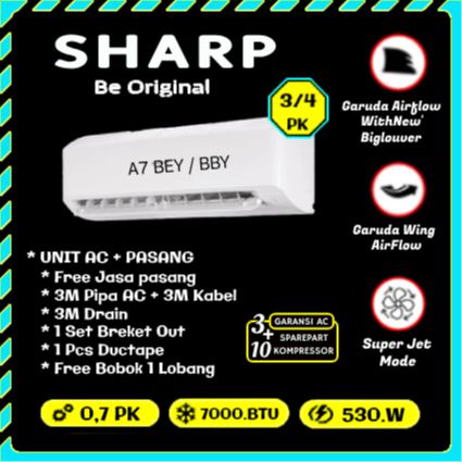 AC  3/4.PK  SHARP        +.PASANG.(.STANDARD.)
