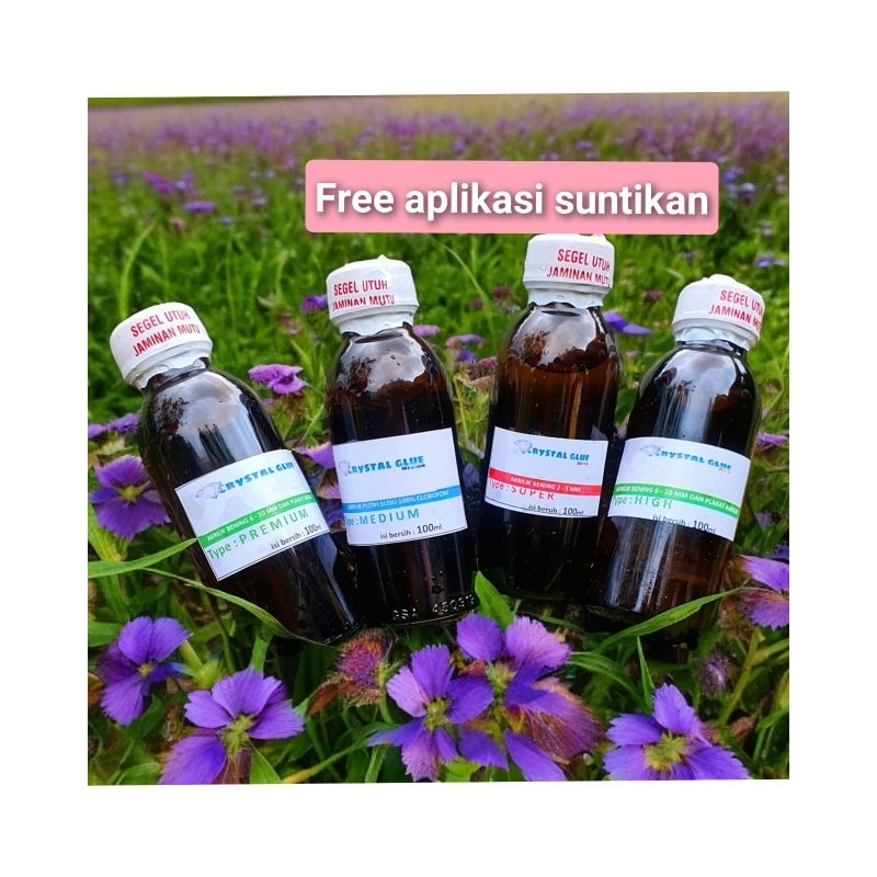 lem akrilik crystal glue super 100ml, high 100ml, medium 100ml, premium 100ml | lem akrilik bening, 