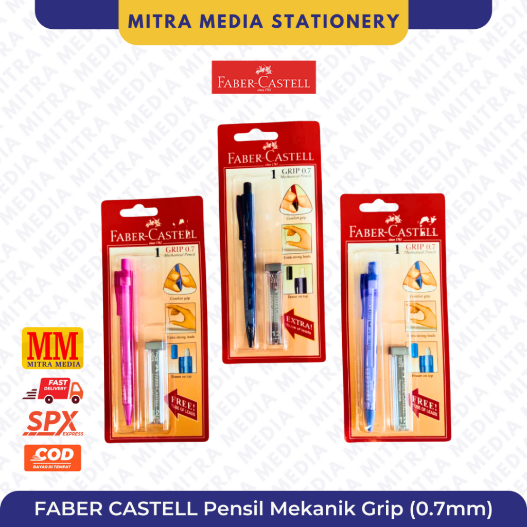 

Pensil Mekanik Faber Castell Grip 0.7 2B Real Mechanical Pencil Free Refill (PCS)