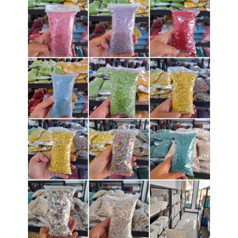 Batu warna hiasan taman kaktus sekulen 1kg