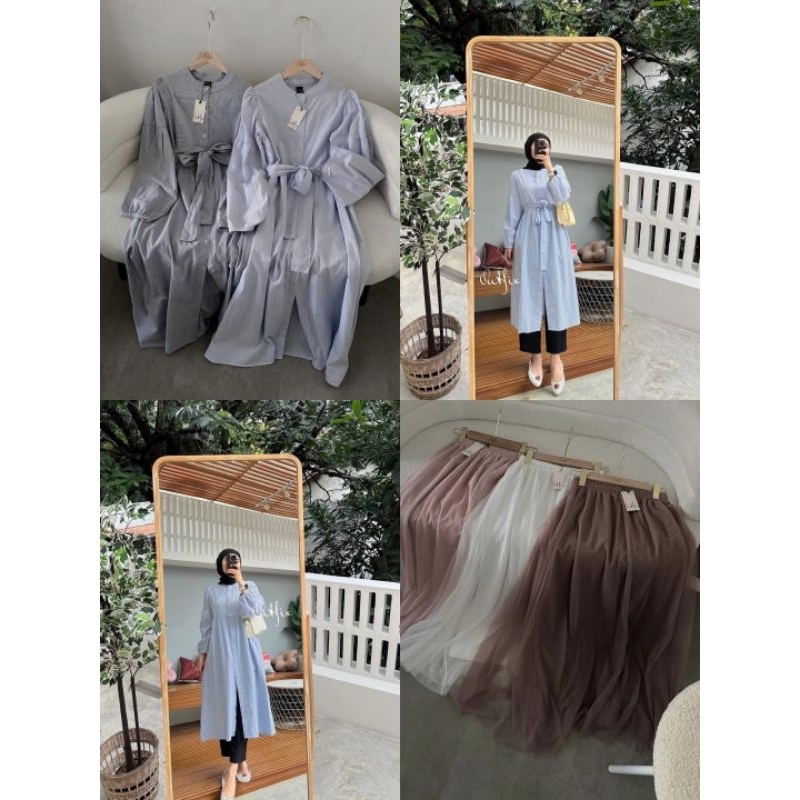 ZAHRA STRIPE TUNIC | BASIC TUTU SKIRT ORI BY OUTFIX
