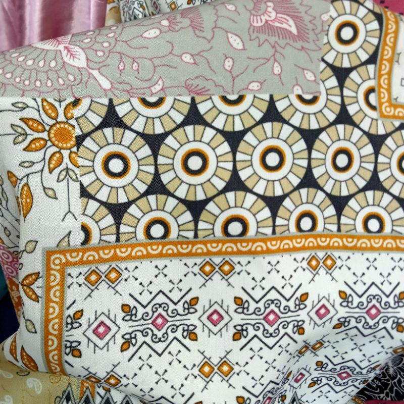 Kain Maxmara Luxury Silk Motif Abstrak Import - Kain Satin Maxmara Silk - Kain Satin Silk Original -