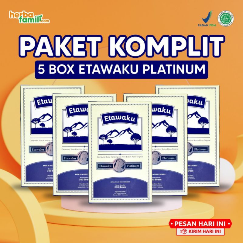 

asli Etawaku Platinum Susu Kambing Etawa Bubuk Original - Paket 5 Box