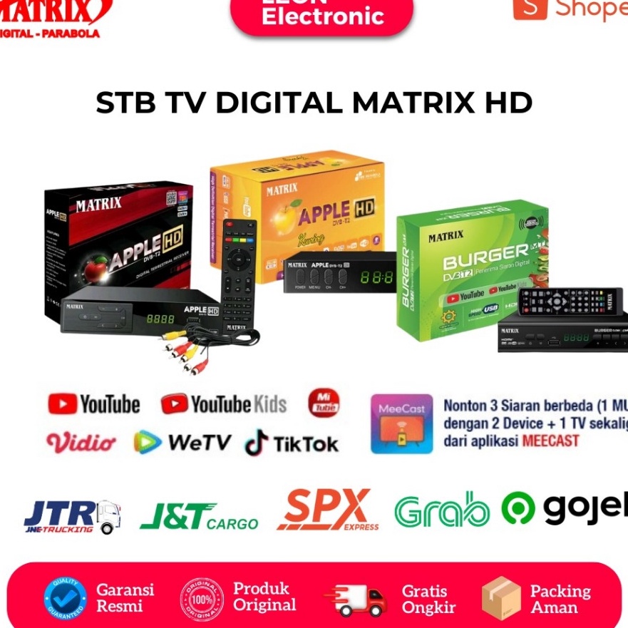 Grosir STB RECEIVER TV SET TOP BOX STB MATRIX STB Matrix Apple Merah HD TV Dital
