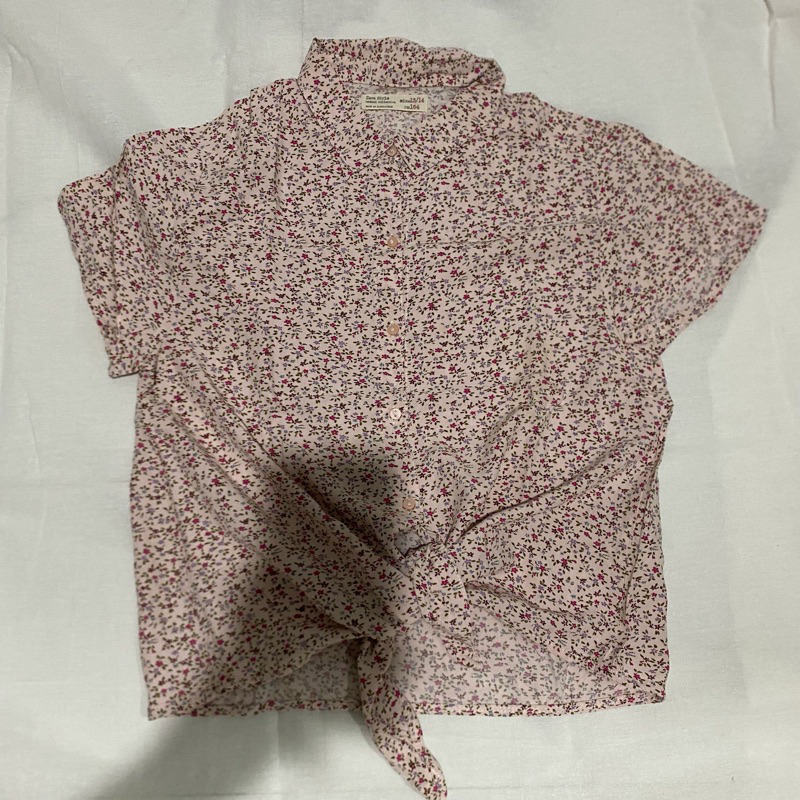 Kemeja bunga bunga lengan pendek anak perempuan zara