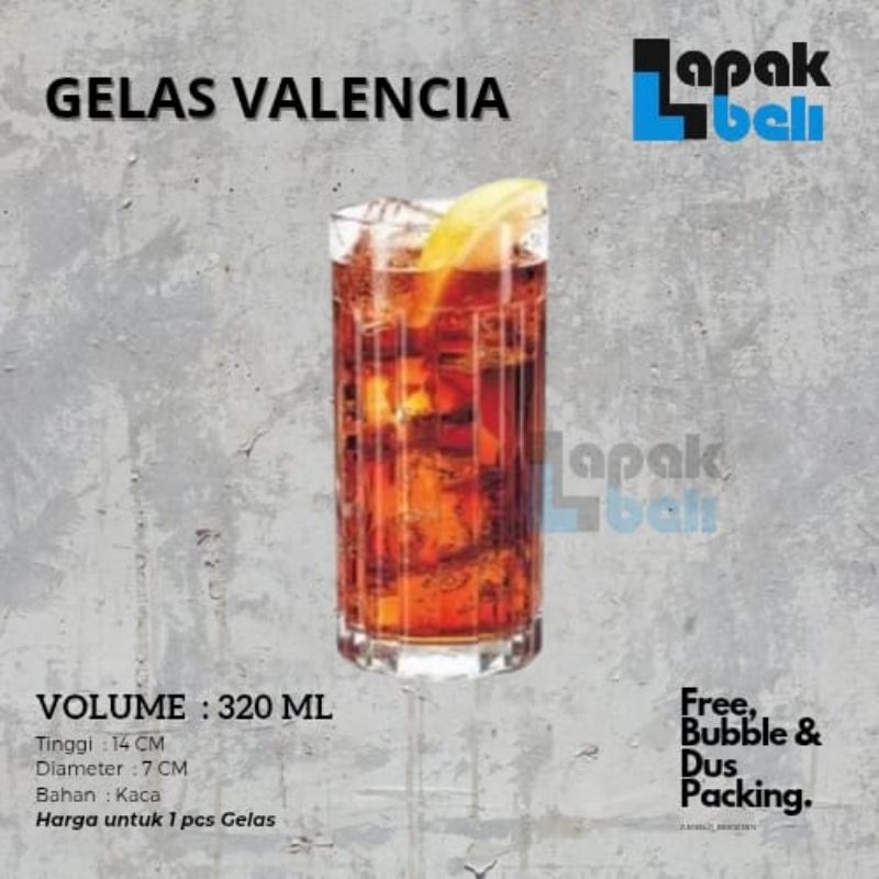 GELAS KACA CITINOVA VALENCIA 320 ML | GELAS TEH JUS | SHOT GLASS | GELAS MINUM KACA | CITINOVA VALEN