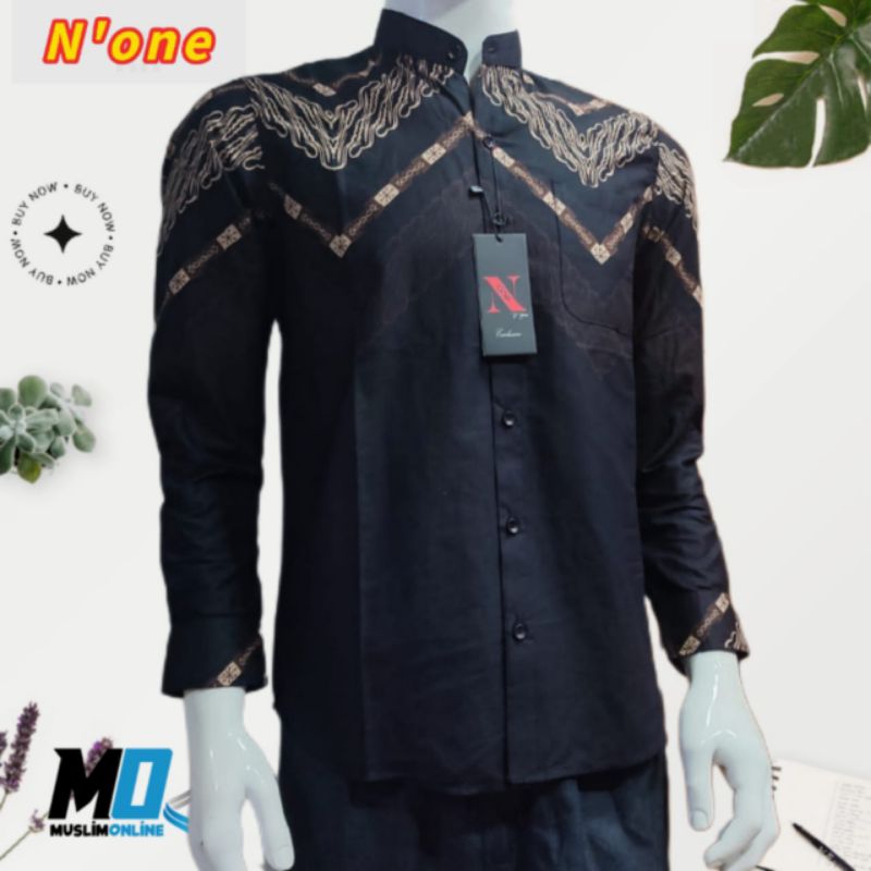kemko kh n'one kemeja koko pria dewasa tangan panjang premium original