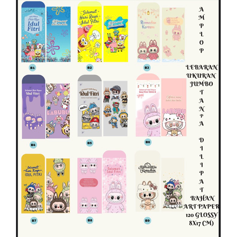 

Amplop Lebaran 2025 Kartoon (10pcs) Unik dan Lucu Tanpa Dilipat