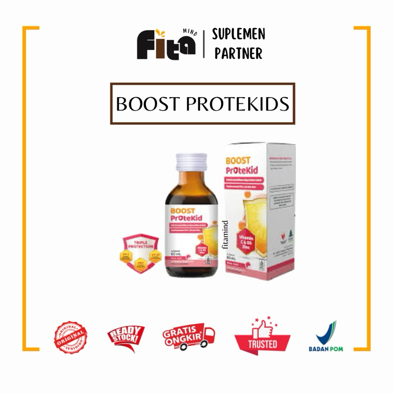 BOOST PROTEKIDS VITAMIN D3 VIT C ZINC SYRUP SIRUP MULTIVITAMIN ANAK SUPLEMEN DAYA TAHAN TUBUH ANAK K