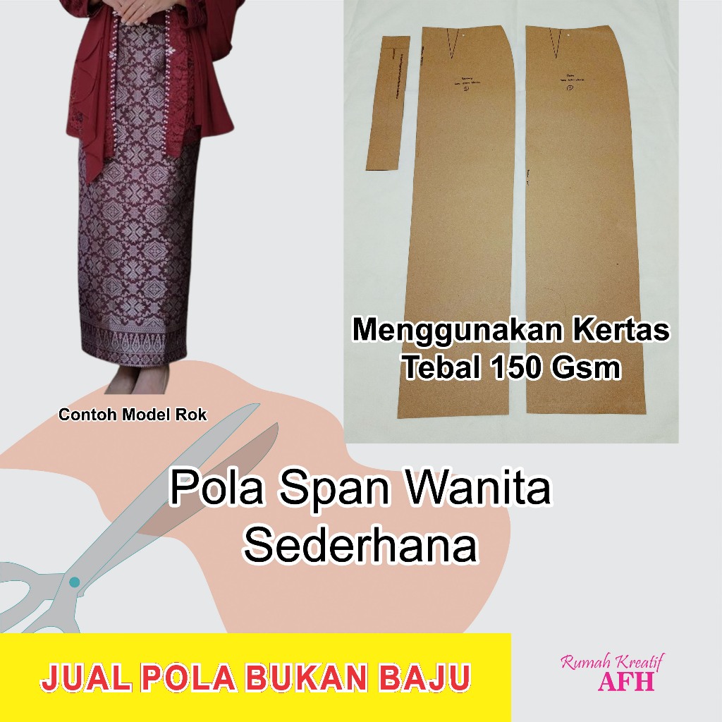 Pola Instan Pola Rok Span Wanita Sederhana