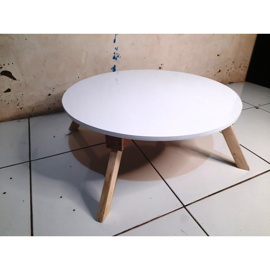 Meja Lipat bulat/cafe/lesehan/meja kopi/ meja belajar diameter 60cm