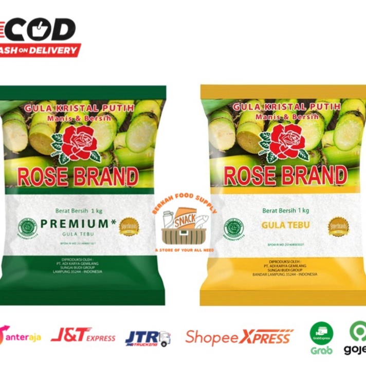

Terbaru Gula Pasir Rose Brand 1kg BPOM Gula Tebu Gula Premium