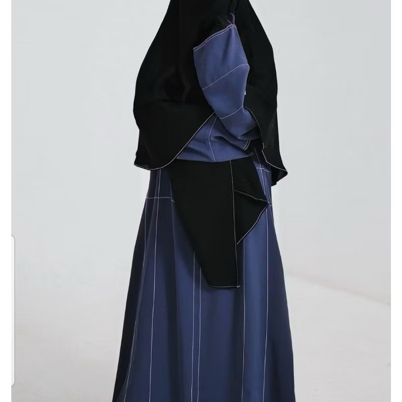 stitch abaya elmadina navy