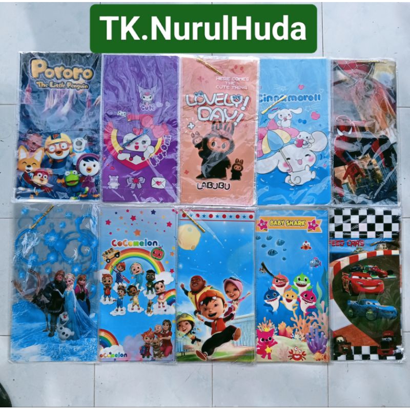 

(M 22×40cm) Plastik Bingkisan Snack Ulang Tahun Karakter Sanrio Kuromi