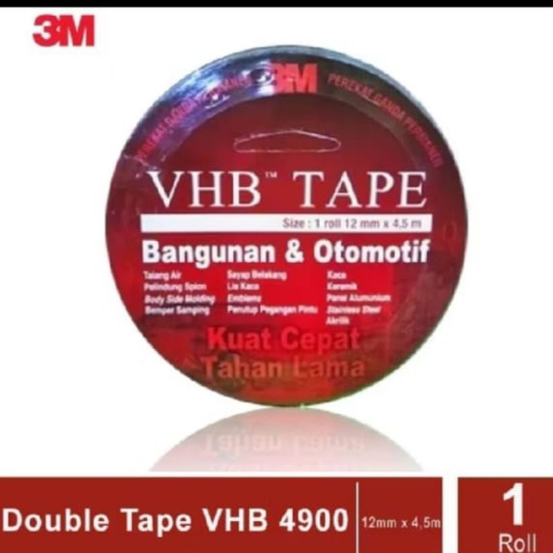 

Double tape 3m VHB merah 12mmx 4, 5mtr