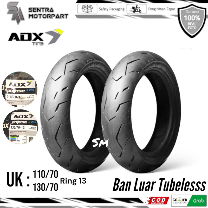 Ban luar race tubeless 110/70 130/70 ring 13 soft compound adx moto