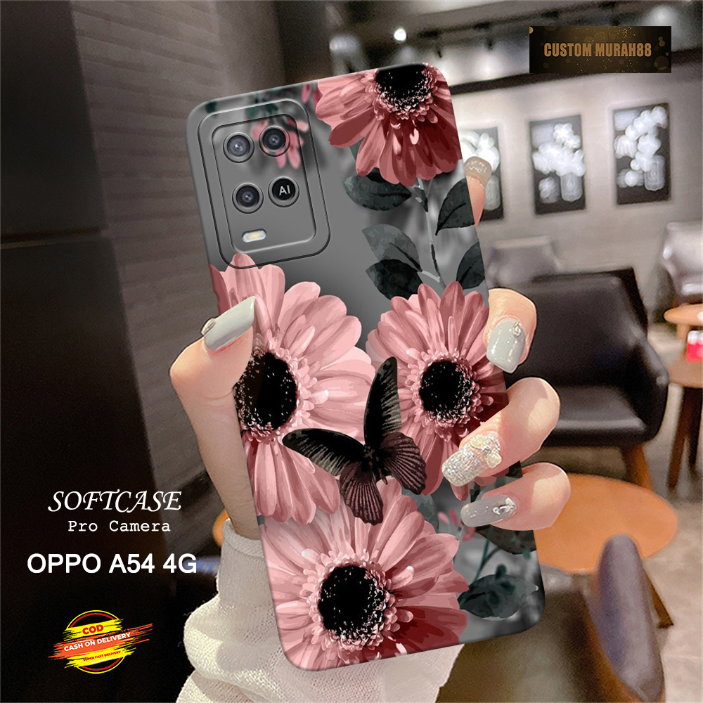 Case OPPO A54 4G Terbaru - Fashion Case BUNGA - Casing Hp OPPO A54 4G - Soft Case Hp OPPO A54 4G - M