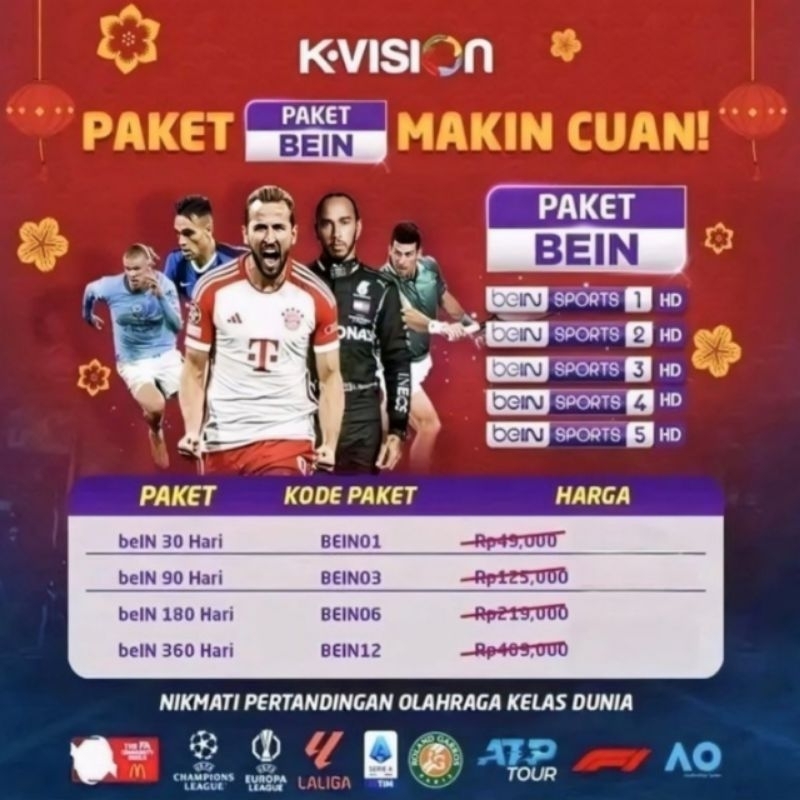 Paket Bein Sports Kvision 1 Bulan
