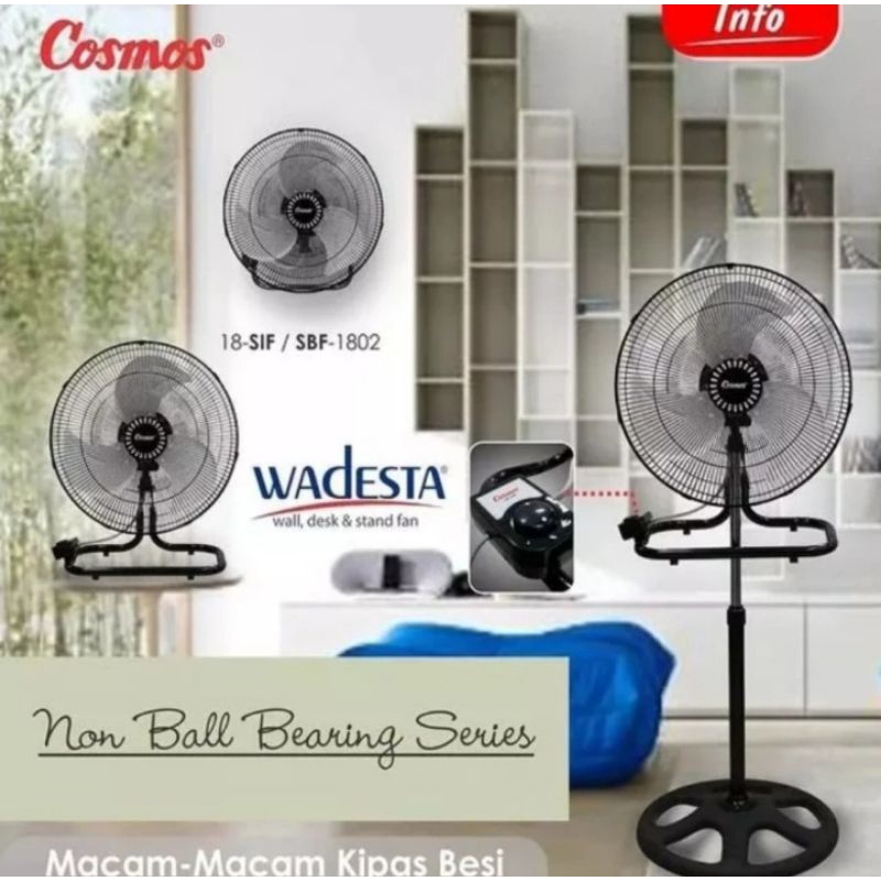 Stand Fan Cosmos SBF-1802 Kipas angin dinding lantai 18" SBF1802 3in1