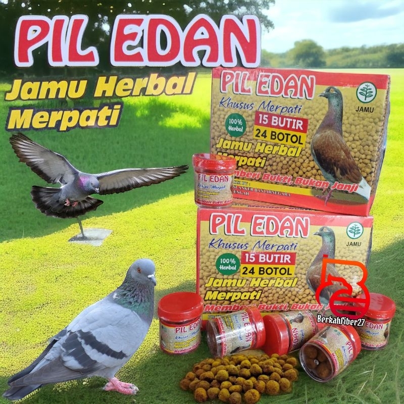 Pil Edan isi 15 Butir Jamu Merpati Kolong Merpati Balap Merpati Tinggi