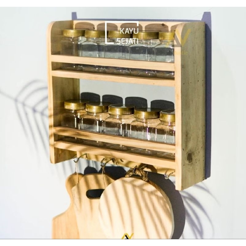 Kayu Sejati | Rak Dinding Serbaguna Rak dinding Toples Rak dinding Dapur