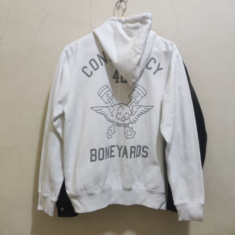 Stussy x Neighborhood hoodie zipper conspiracy boneyards