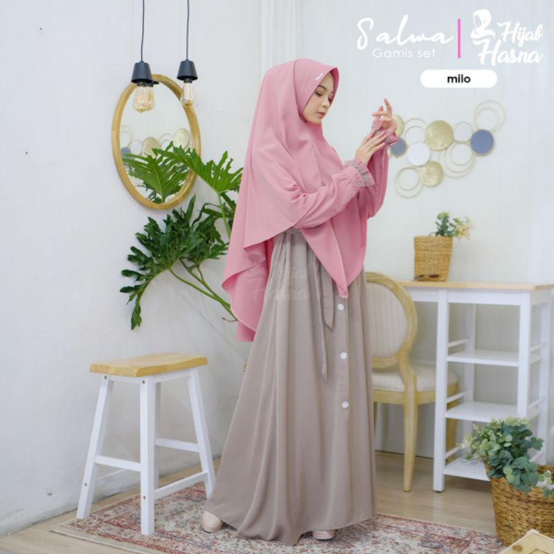 Gamis Set Salwa by Hasna Hijab/Free Gift