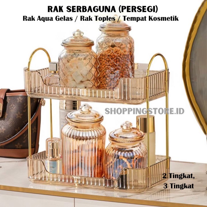 Rak Aqua Gelas Estetik Rak Serbaguna Tempat Kosmetik Tempat Aqua Gelas Estetik Mewah